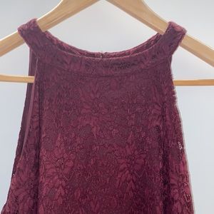 Maroon Lace Dress